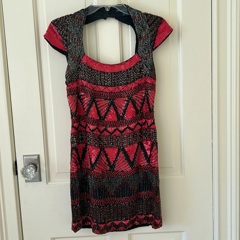 French Connection beaded mini dress, size 2.